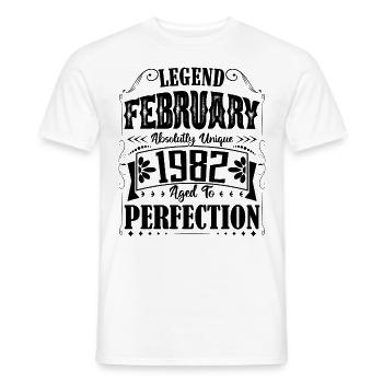 February 1982. February 1982 Birthday Gift. - Men's T-Shirt - white - Front - AI Model Male 178 dark (178cm)