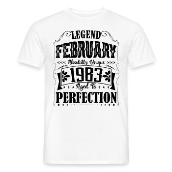 Februar 1983. Februar 1983 Geburtstagsgeschenk. - Männer T-Shirt - Weiß - Vorne - AI Model Male 178 dark (178cm)