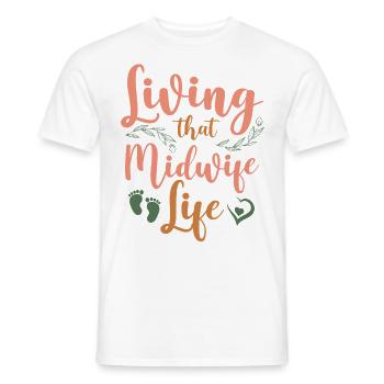 Nurse Midwife Birth Worker Living - Men's T-Shirt - white - Front - AI Model Male 178 dark (178cm)