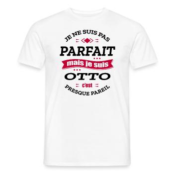 OTTO PARFAIT - PRENOM OTTO - T-shirt homme - blanc - Devant - AI Model Male 178 dark (178cm)