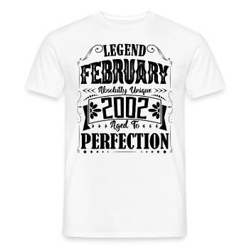 February 2002. Birthday Gift February 2002. - Men's T-Shirt - white - Front - AI Model Male 178 dark (178cm)