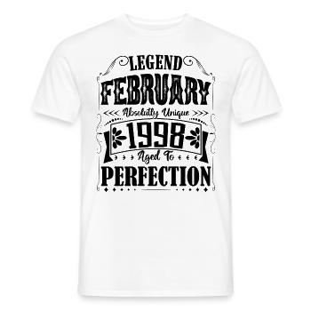 February 1998. February 1998 Birthday Gift. - Men's T-Shirt - white - Front - AI Model Male 178 dark (178cm)