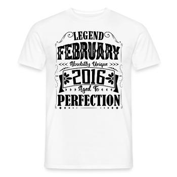 February 2016. February 2016 Birthday Gift. - Men's T-Shirt - white - Front - AI Model Male 178 dark (178cm)