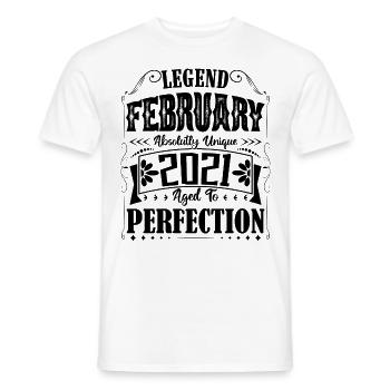 February 2021. Birthday Gift February 2021. - Men's T-Shirt - white - Front - AI Model Male 178 dark (178cm)