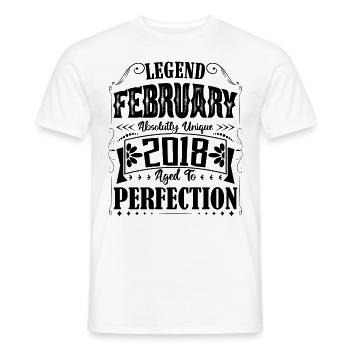 February 2018. Birthday Gift February 2018. - Men's T-Shirt - white - Front - AI Model Male 178 dark (178cm)