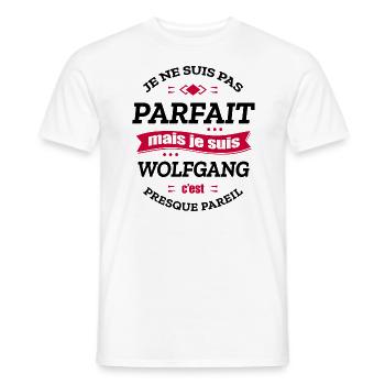 WOLFGANG PARFAIT - PRENOM WOLFGANG - T-shirt homme - blanc - Devant - AI Model Male 178 dark (178cm)