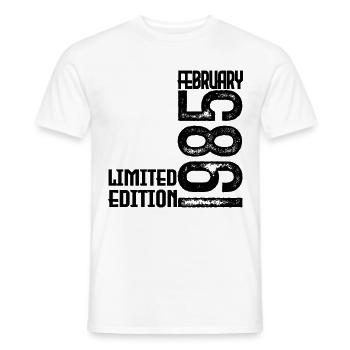 February 1985 Anniversary Gift. February 1985. - Men's T-Shirt - white - Front - AI Model Male 178 dark (178cm)