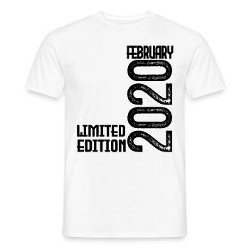 Cadeau Anniversaire Février 2020. February 2020. - T-shirt homme - blanc - Devant - AI Model Male 178 dark (178cm)