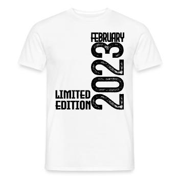 February 2023 Birthday Gift. February 2023. - Men's T-Shirt - white - Front - AI Model Male 178 dark (178cm)