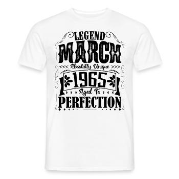 Mars 1965. Cadeau d'Anniversaire mars 1965. March. - T-shirt homme - blanc - Devant - AI Model Male 178 dark (178cm)