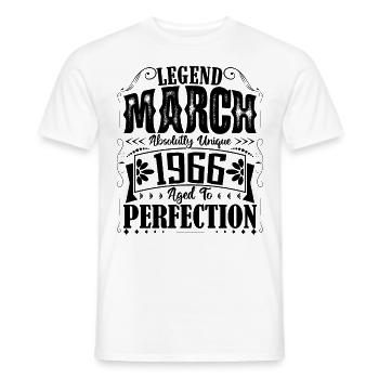 März 1966. März 1966 Geburtstagsgeschenk. März. - Männer T-Shirt - Weiß - Vorne - AI Model Male 178 dark (178cm)