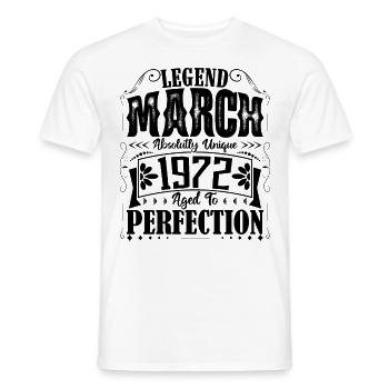 March 1972. March 1972 Birthday Gift. March. - Men's T-Shirt - white - Front - AI Model Male 178 dark (178cm)