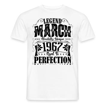 Mars 1967. Cadeau d'Anniversaire mars 1967. March. - T-shirt homme - blanc - Devant - AI Model Male 178 dark (178cm)