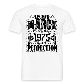 March 1975. March 1975 Birthday Gift. March. - Men's T-Shirt - white - Front - AI Model Male 178 dark (178cm)