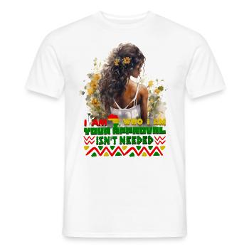 Black Queen Curly Afro - Celebrate Black History - Männer T-Shirt - Weiß - Vorne - AI Model Male 178 dark (178cm)