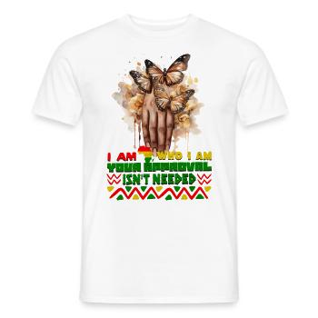 Black Queen Curly Afro - Celebrate Black History - Männer T-Shirt - Weiß - Vorne - AI Model Male 178 dark (178cm)
