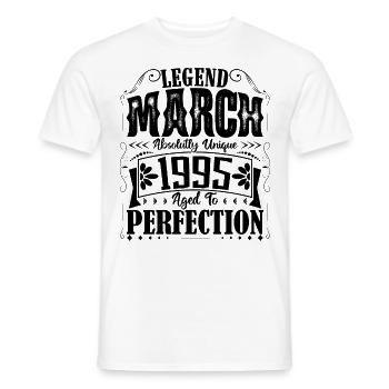 March 1995. March 1995 Birthday Gift. March. - Men's T-Shirt - white - Front - AI Model Male 178 dark (178cm)