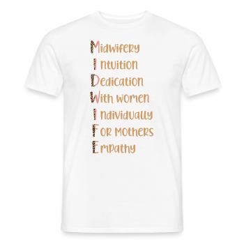 Infirmière sage-femme accoucheuse - T-shirt homme - blanc - Devant - AI Model Male 178 dark (178cm)