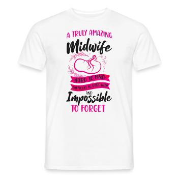 Nurse Midwife Birth Worker A Truly - Men's T-Shirt - white - Front - AI Model Male 178 dark (178cm)