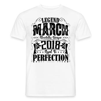March 2018. March 2018 Birthday Gift. March. - Men's T-Shirt - white - Front - AI Model Male 178 dark (178cm)
