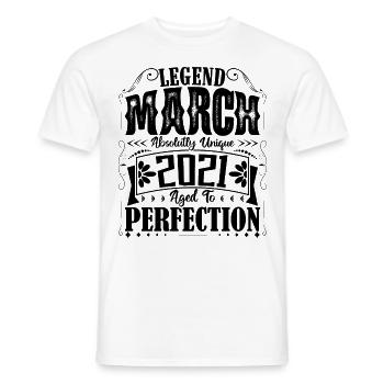 März 2021. Geburtstagsgeschenk März 2021. März. - Männer T-Shirt - Weiß - Vorne - AI Model Male 178 dark (178cm)