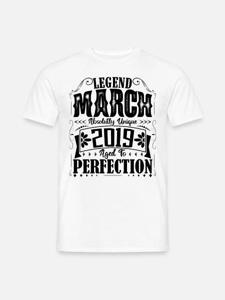 März 2019. Geburtstagsgeschenk März 2019. März. - Männer T-Shirt - Weiß