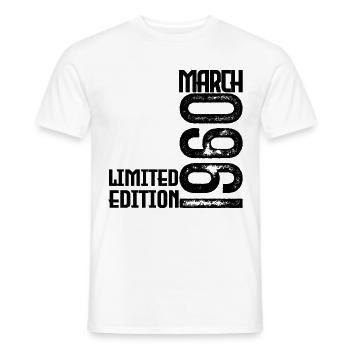 March 1960 Anniversary Gift. March 1960. March - Men's T-Shirt - white - Front - AI Model Male 178 dark (178cm)
