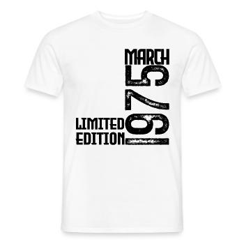 Birthday Gift March 1975. March 1975. March - Men's T-Shirt - white - Front - AI Model Male 178 dark (178cm)