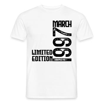 March 1997 Anniversary Gift. March 1997. March - Men's T-Shirt - white - Front - AI Model Male 178 dark (178cm)