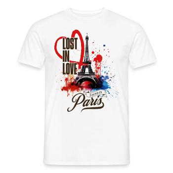 Paris Eiffelturm Frankreich Stadt Skyline Kunst - Männer T-Shirt - Weiß - Vorne - AI Model Male 178 dark (178cm)