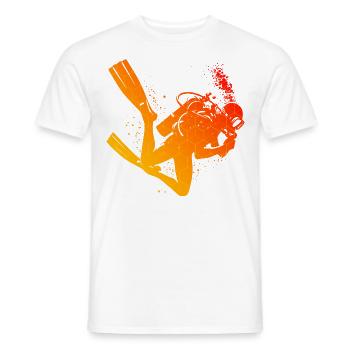 Plongée sous-marine Plongeur Homme Plongée Plongée Plongée - T-shirt homme - blanc - Devant - AI Model Male 178 dark (178cm)