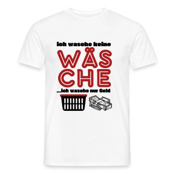 lustige T-Shirts - lustiger Spruch -Geld Wäsche - Männer T-Shirt - Weiß - Vorne - AI Model Male 178 dark (178cm)