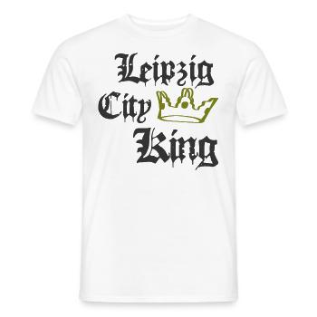 Leipzig City King - Männer T-Shirt - Weiß - Vorne - AI Model Male 178 dark (178cm)