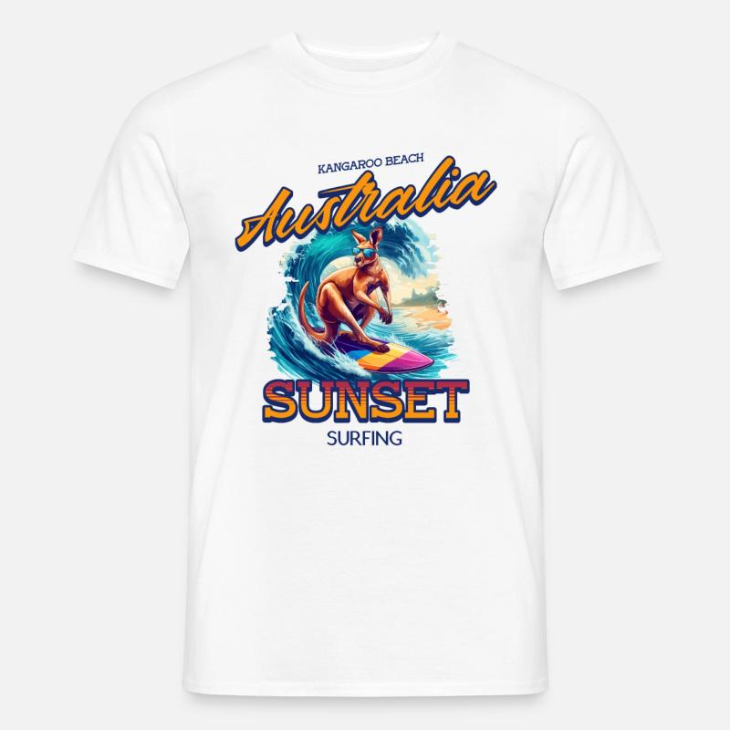 Kangaroo Beach Australien Surfer - Männer T-Shirt - Weiß