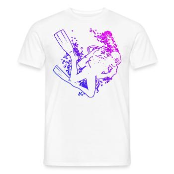 Scuba Diver Tauchen Diver Diving Scuba Taucher - Men's T-Shirt - white - Front - AI Model Male 178 dark (178cm)