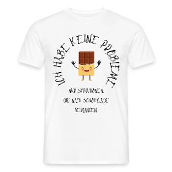 Schokoladenfreude - Männer T-Shirt - Weiß - Vorne - AI Model Male 178 dark (178cm)
