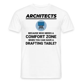Architect Drafting Table Construction Architecture - Men's T-Shirt - white - Front - AI Model Male 178 dark (178cm)
