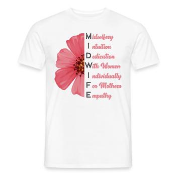 Infirmière sage-femme accoucheuse - T-shirt homme - blanc - Devant - AI Model Male 178 dark (178cm)