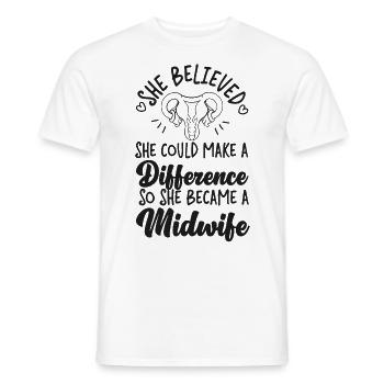 Nurse Midwife Birth Worker She - Männer T-Shirt - Weiß - Vorne - AI Model Male 178 dark (178cm)