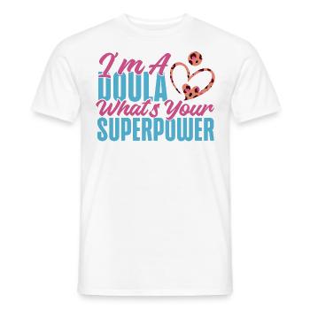 Doula accoucheuse Je suis une doula - T-shirt homme - blanc - Devant - AI Model Male 178 dark (178cm)