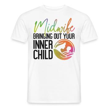 Nurse Midwife Birth Worker Pun - Men's T-Shirt - white - Front - AI Model Male 178 dark (178cm)