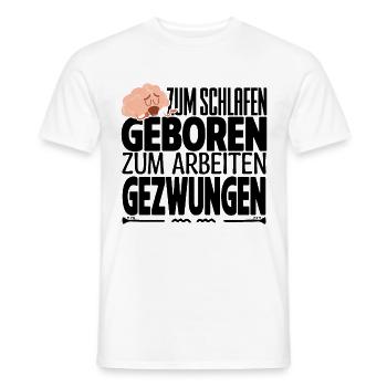 Paresseux Né Pour Dormir Forcé De Travailler - T-shirt homme - blanc - Devant - AI Model Male 178 dark (178cm)