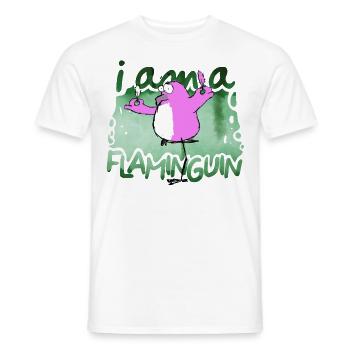 I am a Flaminguin - Männer T-Shirt - Weiß - Vorne - AI Model Male 178 dark (178cm)
