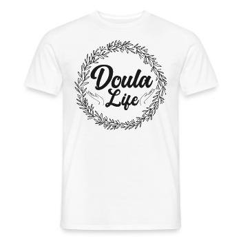 Doula Travailleuse à la naissance Doula fleur - T-shirt homme - blanc - Devant - AI Model Male 178 dark (178cm)