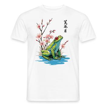 Vintage Ukiyo-e Frog Japanese Retro Art - Men's T-Shirt - white - Front - AI Model Male 178 dark (178cm)