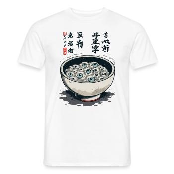 Yokai Ramen Ukiyo-E Horreur Kanji Design - T-shirt homme - blanc - Devant - AI Model Male 178 dark (178cm)