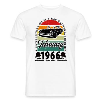 Anniversaire février 1966, Vintage février 1966. - T-shirt homme - blanc - Devant - AI Model Male 178 dark (178cm)