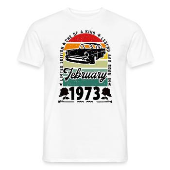 Birthday February 1973, Vintage February 1973. - Men's T-Shirt - white - Front - AI Model Male 178 dark (178cm)