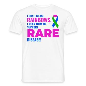 Rainbow Support for Rare Diseases Raise Awareness - Men's T-Shirt - white - Front - AI Model Male 178 dark (178cm)