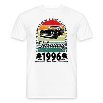 Birthday February 1996, Vintage February 1996. - Men's T-Shirt - white - Front - AI Model Male 178 dark (178cm)